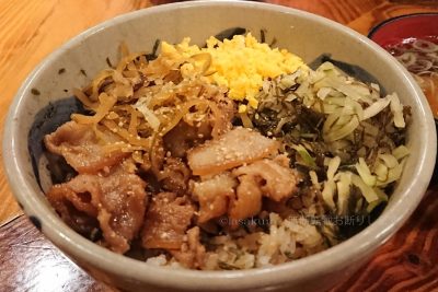 鹿児島県 奄美大島 名瀬市 居酒屋鳥しん 奄美黒豚パパイヤ丼