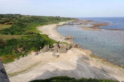 鹿児島県 沖永良部島 笠石海浜公園 ゆりの塔の展望台からの景色