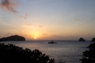 小笠原諸島父島堺浦海岸 夕日